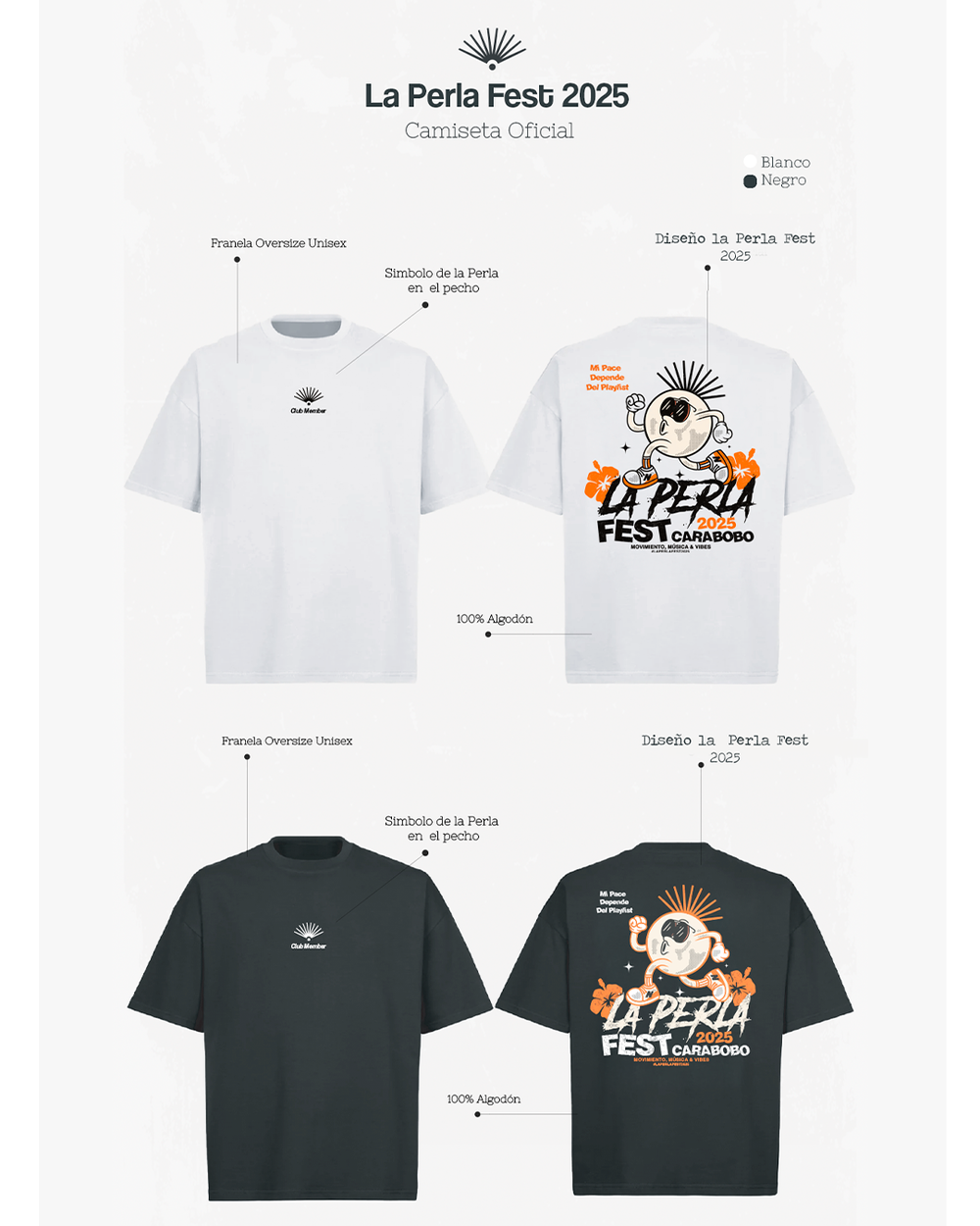 Camisa / Crop Top Club LA PERLA FEST Carabobo 2025